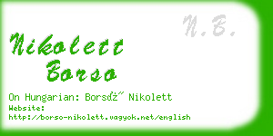 nikolett borso business card